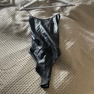 Faux Leather Bodysuit